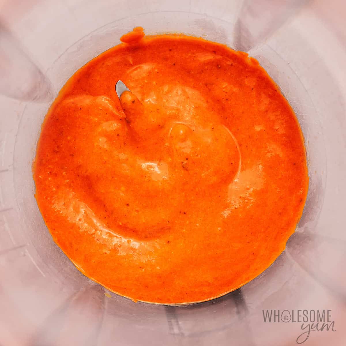 Blended red pepper sauce.