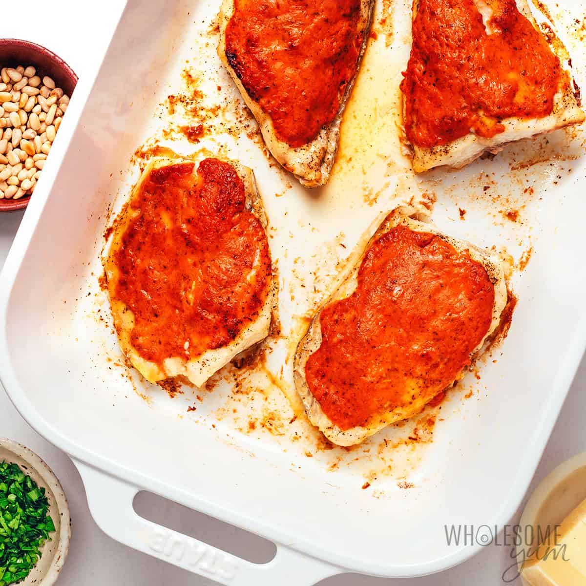 Baked grouper fillets.