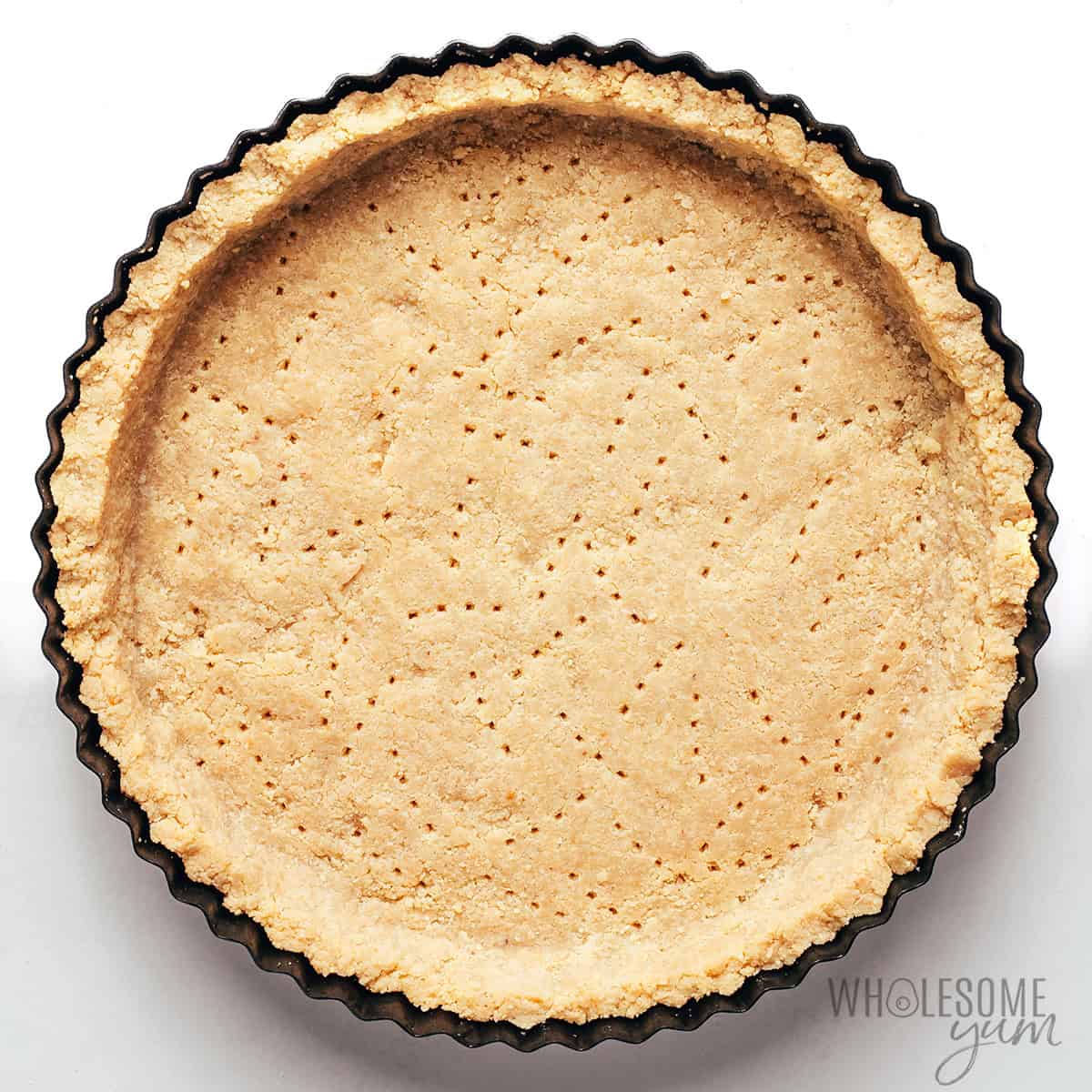 Baked crust in a tart pan.