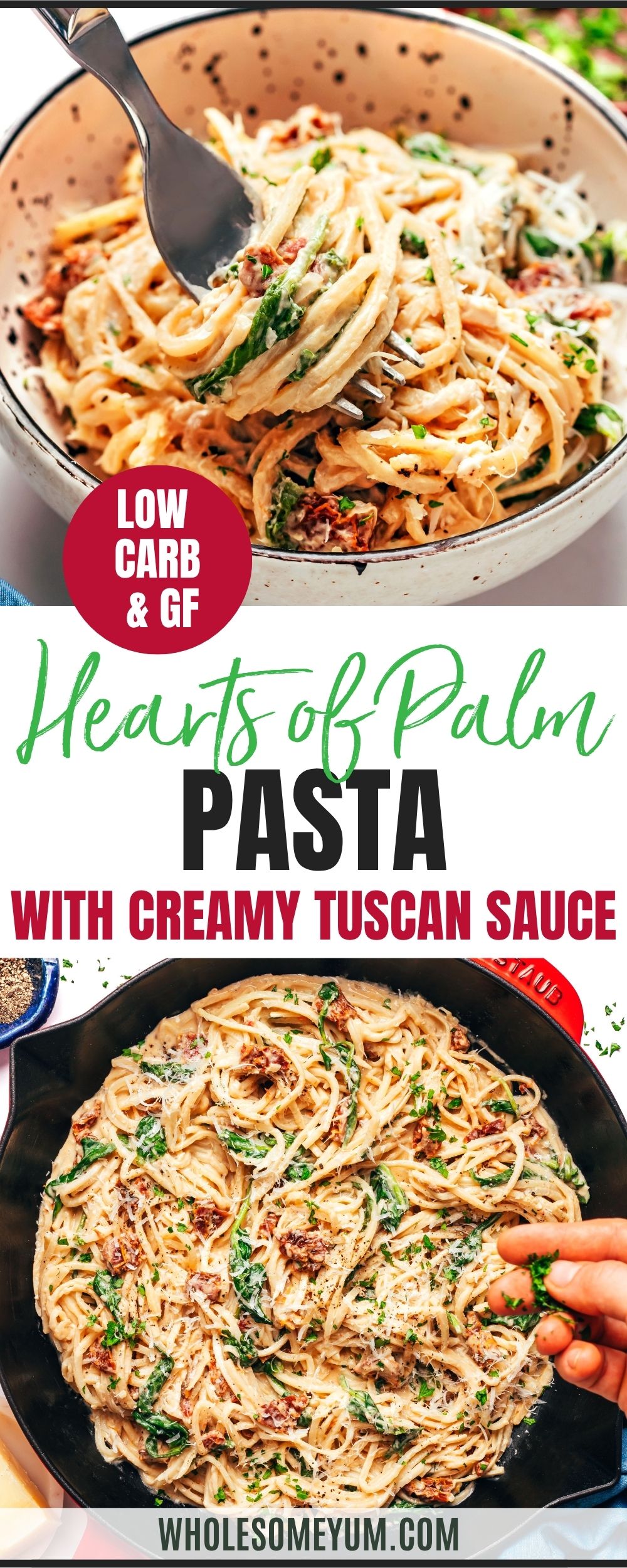 Hearts of palm recipe pin.