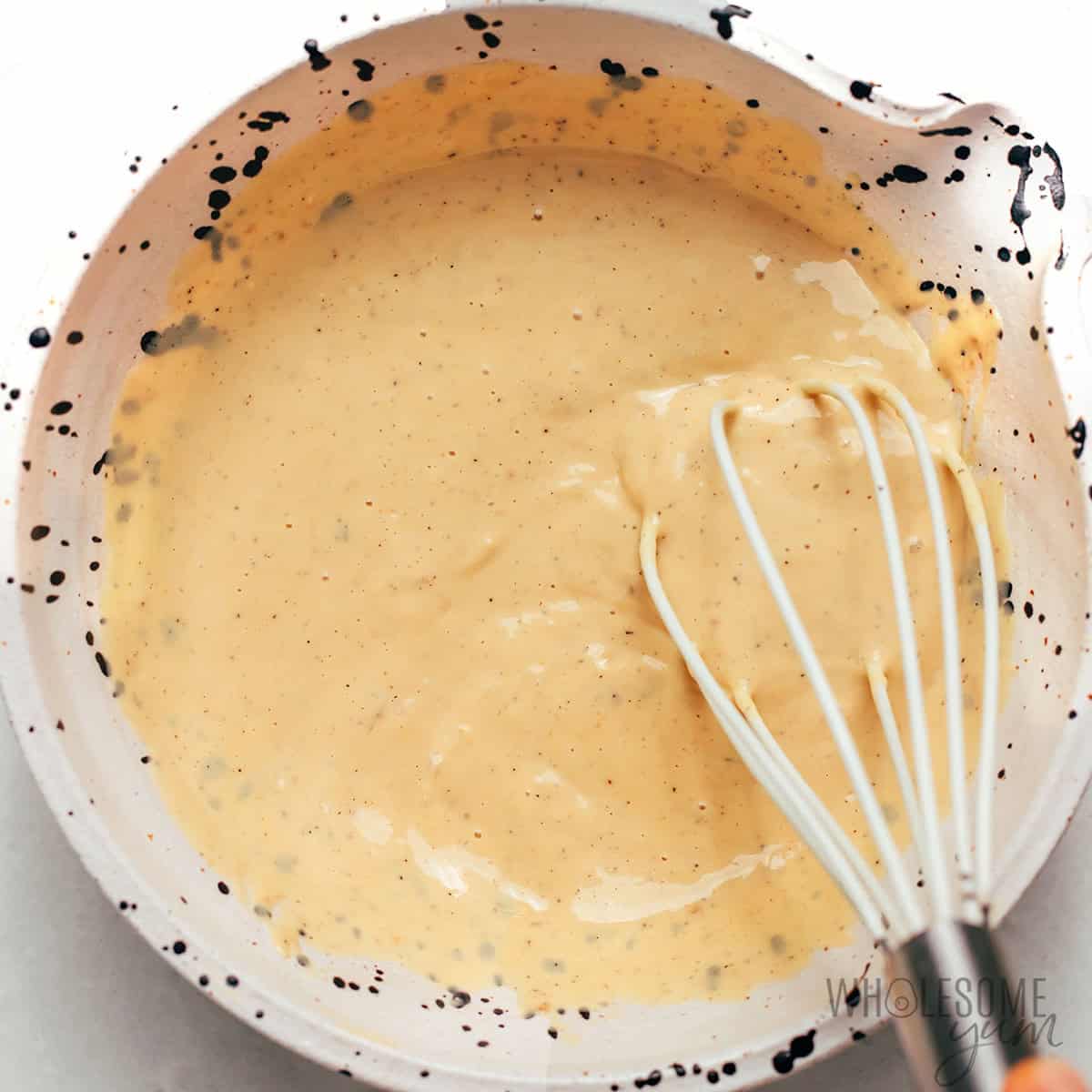 Whisked Caesar dressing.