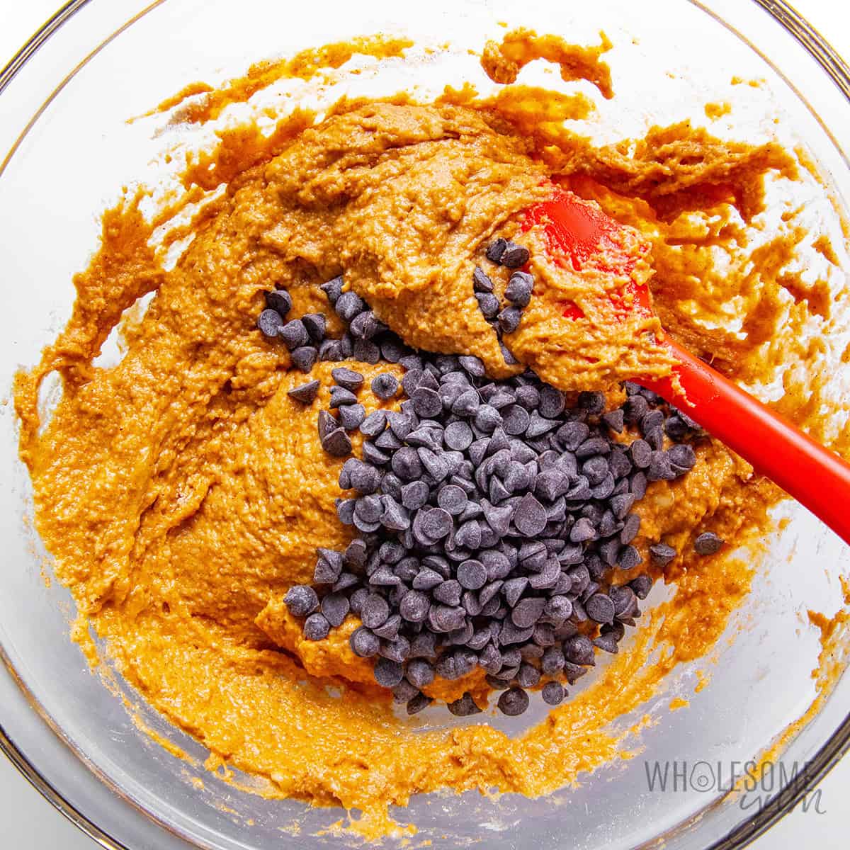Chocolate chips added to batter.