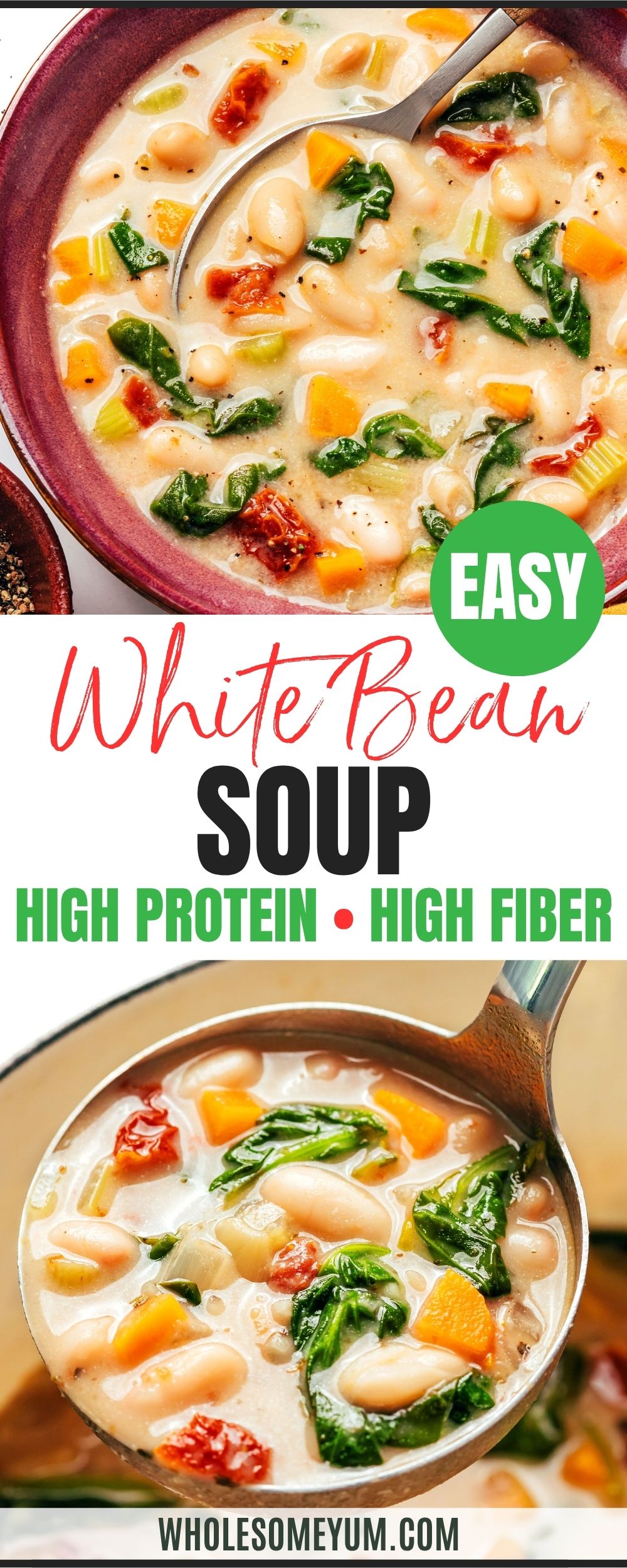 White bean soup recipe pin.